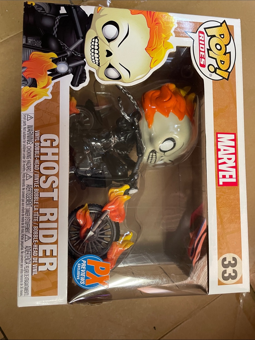 Funko Pop! Rides Marvel Ghost Rider with Orange Flames and Black Bike